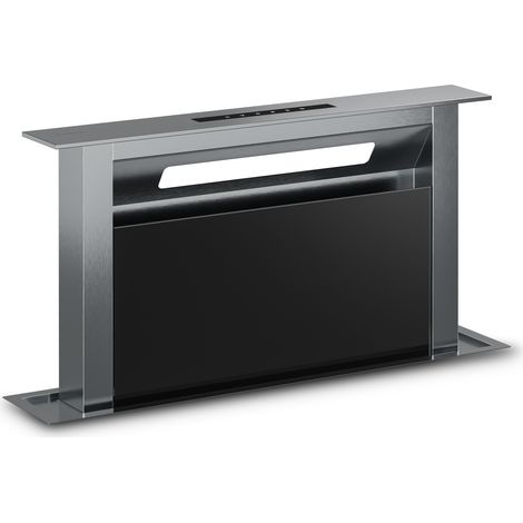 Klarstein Verosteel Hotte Aspirante 60 cm - A++ Éco, 853 m³/h, Commandes Tactiles, LED, Hotte Encastrable Plan de Travail, Filtre Aluminium & Charbon, Verre Noir