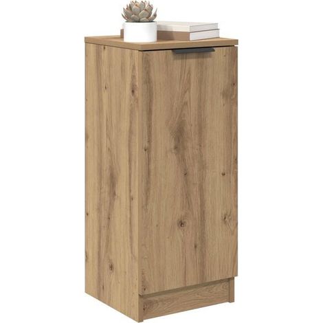 Buffet de Salle à Manger en Bois d'Ingénierie Style Chêne Artisanal, Meuble de Rangement Compact 30x30x70 cm pour Entrée et Salon (1/5)