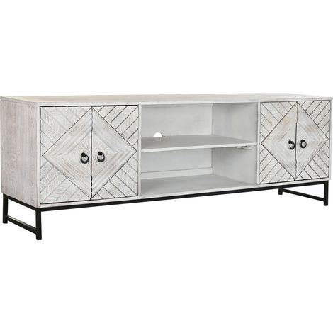 DKD Home Decor Meuble TV Noir et Blanc 180x40x60 cm (1/5)