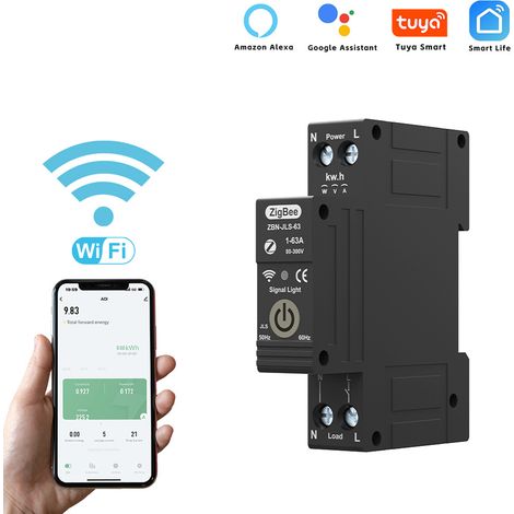 Disjoncteur Intelligent TUYA ZigBee, télécommande, commutateur vocal, application de téléphone portable sans fil pour la maison, connexion Compatible avec Assistant et Amazon Alexa (1/5)