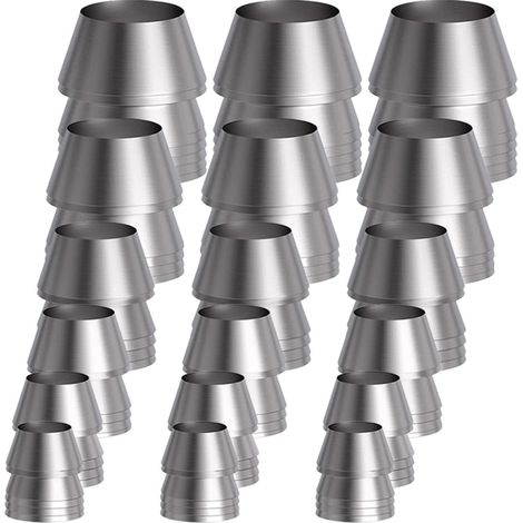 Lot de 18 cales rondes en fer pour poignées de marteau, 6 tailles (8, 10, 11, 13, 16, 18 mm), argent, pour bricolage et travail du bois (1/5)