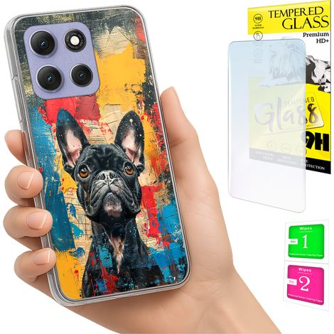 Funda para Motorola Moto G86 Power Photo Case Back Dog + cristal 9H (1/5)