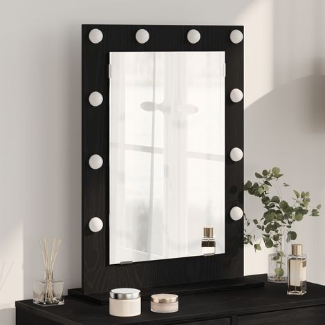 Miroir de vanité à LED-Miroir de maquillage avec LED Chêne noir 70 x 50 x 18 cm 435491 (1/5)