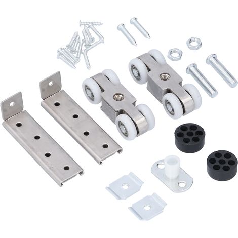 Rail de porte coulissante en acier inoxydable 304, silencieux, 2 trous, roulette robuste pour porte coulissante à domicile ou bureau (1/5)
