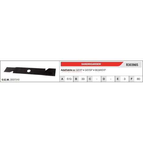 Lama SANDRIGARDEN trattorino tagliaerba rasaerba tosaerba GI51P GI51SP R303965