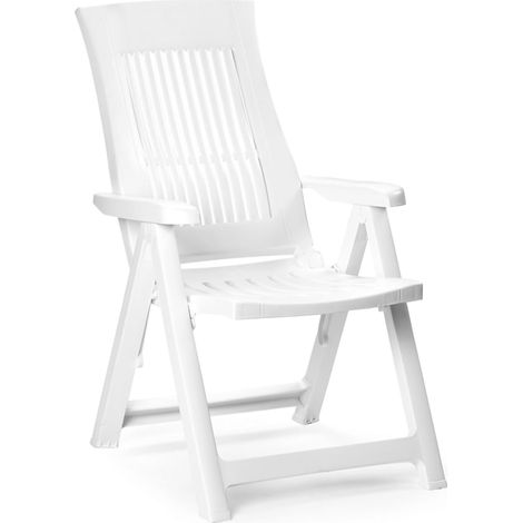 Dmora - Sedia da esterno 0, Seduta da giardino pieghevole, Poltrona outdoor, 100 % Made in Italy, Cm 58x62h108, Bianco