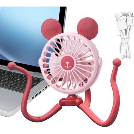 Ventilatore per passeggino con clip, ventilatore per passeggino a forma di polpo, ventilatore da campeggio ricaricabile con design a polpo - Ventilatore per carrello con clip e treppiede flessibile