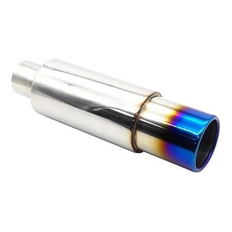 Silencieux d'échappement pour voiture, entrée 63 mm, silencieux d'échappement en acier inoxydable, silencieux turbo réglable et amovible (1/5)