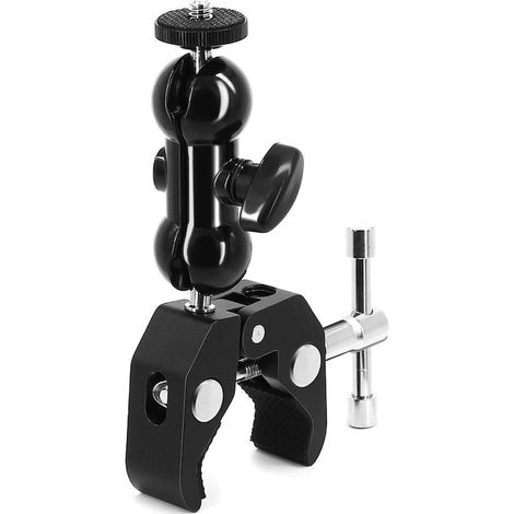 Supporto a doppia impugnatura articolato a 360°, alluminio/acciaio inossidabile, 0,6 cm x 1,4-5,5 cm (1/5)