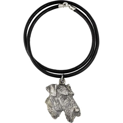 Airedale Terrier, Waterside Terrier - collana per cani, ciondolo placcato in argento per amanti dei cani, gioiello unico di Art-Dog (1/5)