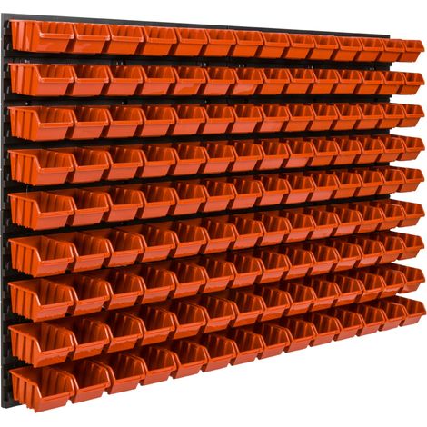 Pannello portautensili da officina 115x78 cm + 126 vassoi (1/5)
