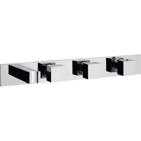Sapho Mastermax - Thermostat-Unterputzarmatur mit Kopfbrause, für 2 Verbraucher, verchromt MB453 (1/4)