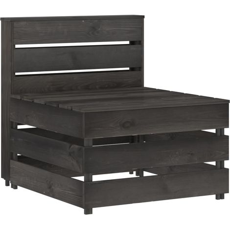 vidaXL Divano Centrale da Giardino Pallet Legno Pino Impregnato Grigio