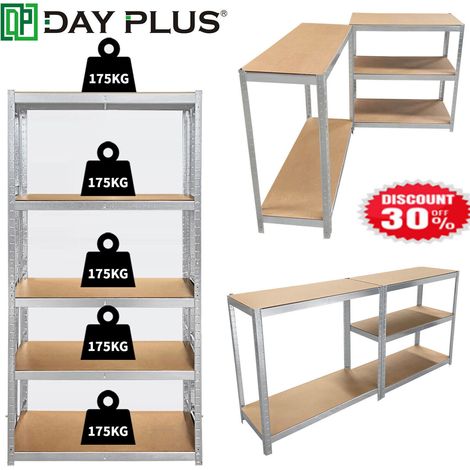 Rayonnage de stockage Rayonnage emboîtable pour charges lourdes Rayonnage d'atelier Rayonnage de cave en métal 1.8m