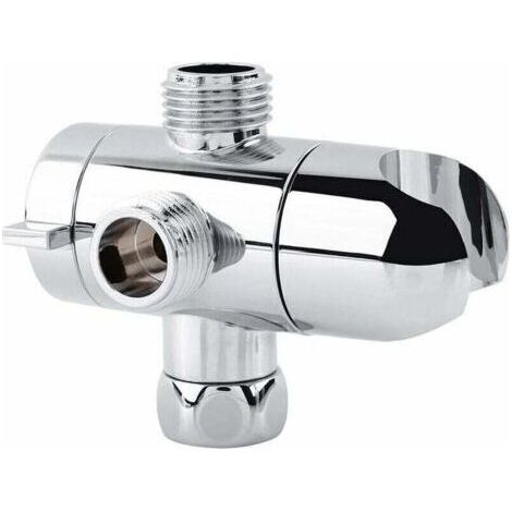 3 voies Inverseur Bras de douche pour douchette Combo Pomme de douche monté Vanne Fix Support de salle de bain