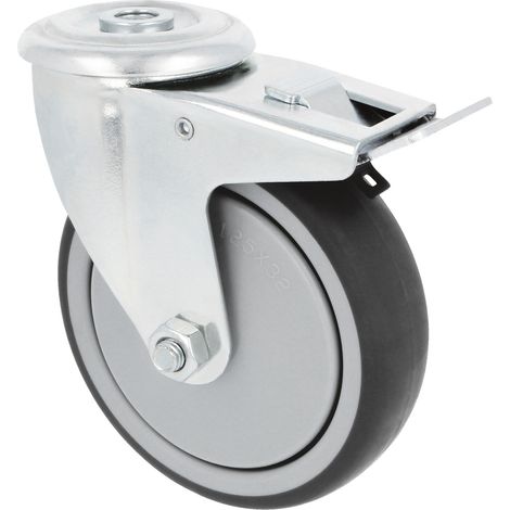 -CAHERSA- Rueda AMIG 2531-100 con Freno Goma Gris (1/2)