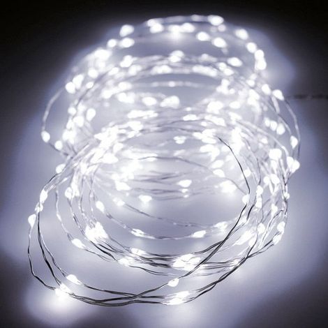 1 cordon lumineux MicroLED, 9 m, blanc froid clignotant, décoration extérieure fête jardin (1/3)
