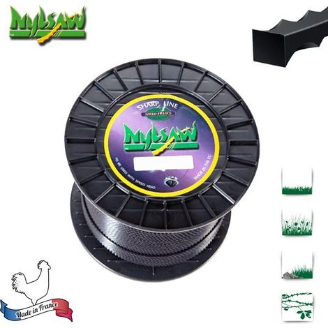 Bobine fil nylon cranté NYLSAW - 3 mm x 132m - qualité professionnelle - fabrication française