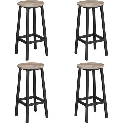 Tabourets de Bar, Lot de 4, Cadre Métallique, Hauteur 65 cm (1/5)