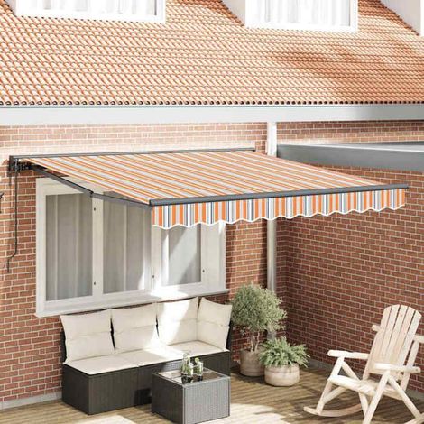 Auvent rétractable - 3330302 - Rayure multicolore - 350x250 cm - Télécommande (1/5)