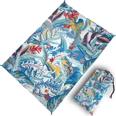 Bedruckte Strandmatte – wasser- und sandabweisend – Großformat 200 x 150 cm – faltbar mit Tragetasche – 1 Stück (1/5)