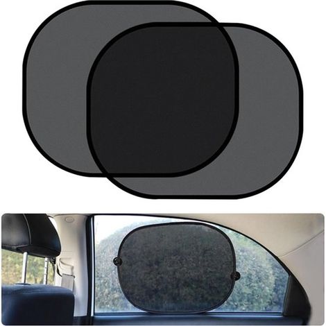 Lot de 2 pare-soleil pour vitres de voiture - Organisateur de voiture - Protection solaire - Pare-soleil bébé - Pare-soleil pour vitres de voiture - Maille - Noir - 36 x 44 cm Noir (1/5)