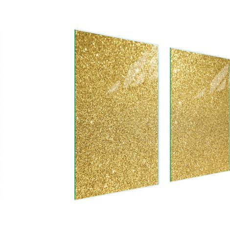 PLAQUE DE PROTECTION EN VERRE POUR POÊLE 75x52 OR (1/5)
