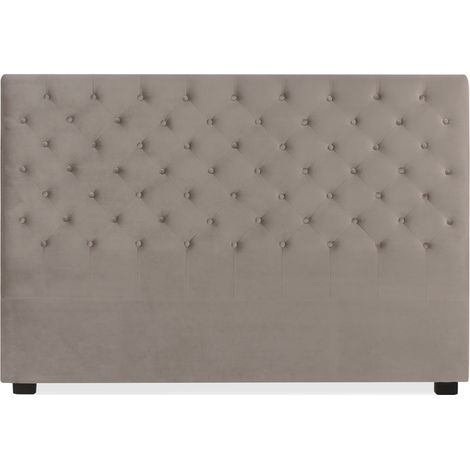 Tête de lit capitonnée Constance 180cm Velours Taupe (1/2)