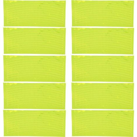 Lot de 10 bandes réfléchissantes adhésives imperméables pour jantes de vélo, décoration de sécurité réfléchissante de nuit, autocollants jaunes (1/5)