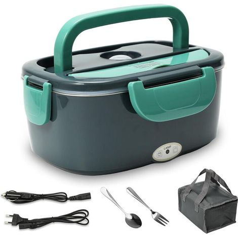 Lunch box riscaldato, 60W 1,5L, lunch box riscaldato 2 in 1 per camion, casa, scuola, viaggio, lunch box riscaldato elettrico 12V/24V/220V (1/4)