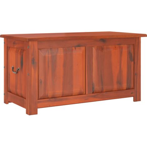 Coffre de rangement avec couvercle marron bois massif d'acacia CFW274604 (1/5)
