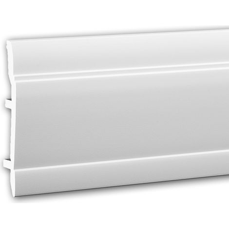 Profhome Decor – Plinthe décorative Néo-Classicisme blanc 200 cm – Polystyrène extrudé haute densité – Résistant aux chocs – Pour intérieurs et extérieurs