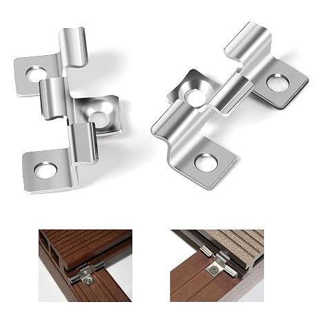 Stainless Steel Decking Clips 0.8cm for Composite Floors Steel Fixing Clips Clamp Range 0.8cm Silver (1/5)