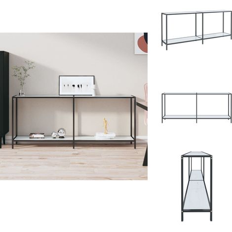 Konsolentisch Weiß 180x35x75,5 cm Hartglas - Konsolentisch - Wohnzimmermöbel - Flurtisch - Sideboard - Weißer Tisch (1/5)
