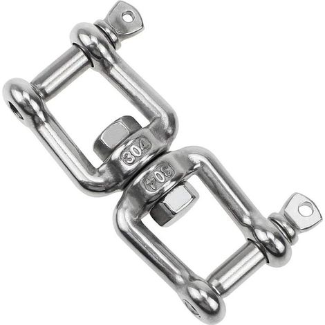 Crochet pivotant double M8 robuste en acier inoxydable, rotation à 360°, avec boucles amovibles pour sac de sable, corde, hamac, chaise, trapèze, balançoire de yoga - Quincaillerie RWSuspension (1/5)