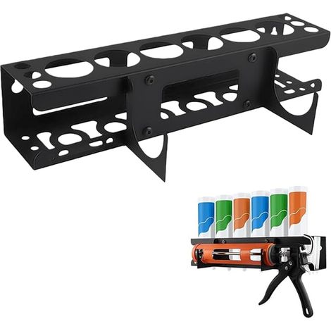 Wall Mounted Spray Bottle Holder with 6 Holes Air Can Holder for Garage Workshop Shop Home (1/5)