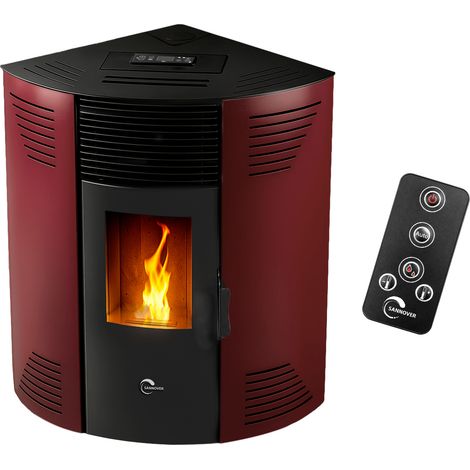 Stufa a pellet angolare Iseos 12,2 kW Bordeaux Sannover