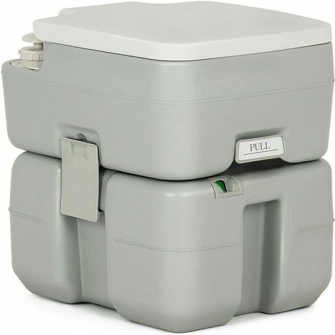 5.3 Gallon Portable Travel Toilet with Piston Pump Flush (1/5)
