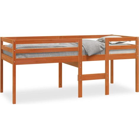Maison Exclusive - Cama alta madera maciza de pino marrón cera 90