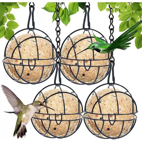 Boule squelette mangeoire pour oiseaux - Noir, 7cm de diamètre, 4pcs (1/5)