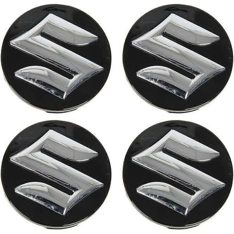 Quatre enjoliveurs centraux de 54 mm pour Suzuki Swift. SX4. S-Cross. Ignis. Vitara. Solio. Bandit et Swace protègent les jantes de la rouille. (1/5)
