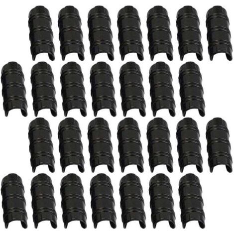 50 Pcs Bâtiments De Jardin Tube Clip PC Serre Cadre Pinces De Tuyau Tube Film Clip pour Serre Bannière Cadre Abris Noir 20Mm