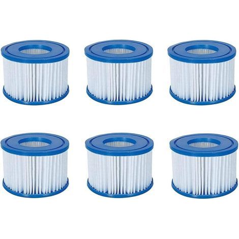 Lot de 6 cartouches filtrantes pour jacuzzi Bestway, Lay-Z-Spa, Coleman SaluSpa 90352E 58323 (1/5)