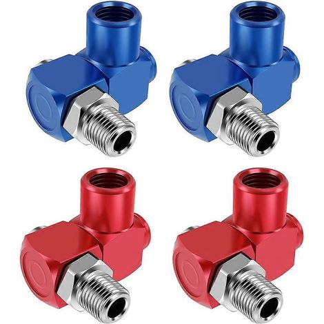 4-teiliges Set Luftschlauchverbinder, 360 Grad drehbare Luftschlaucharmatur