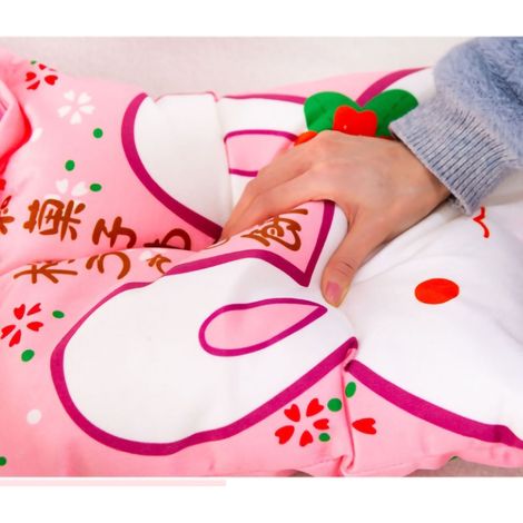 Coussin décoratif mignon en peluche, motif lapins Sakura, amovible, avec peluche, idéal pour la décoration et les cadeaux (35-50). (1/5)