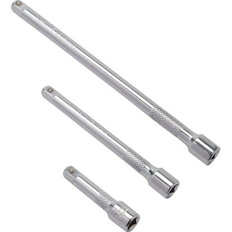 Steckschlüssel-Verlängerungen 3-tlg. 3/8 Zoll, Chrom-Vanadium, 75-250mm (1/5)