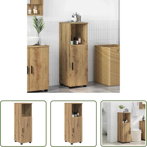Holzschrank - Badezimmerschrank mit Speicher Artisan-Eiche 30 x 35 x 95 cm (1/5)