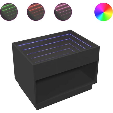 Maison Exclusive - Couchtisch mit Infinity-LED Schwarz 70x50x50 c