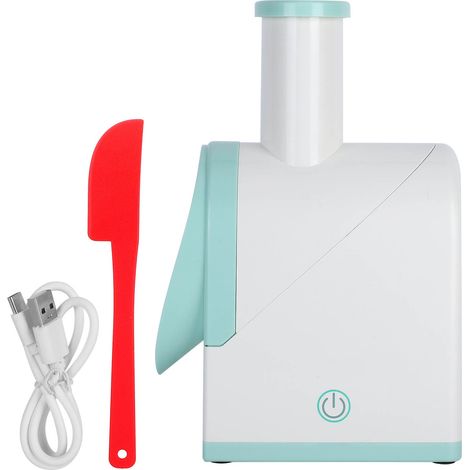 Mini broyeur à glace électrique, double lame, chargement USB, mixeur à smoothies, 60 W, bleu ciel et blanc (1/5)