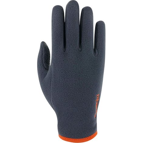 4, Nero: Guanti da equitazione per bambini modello Kylemore in pile con grip su palmo e dita